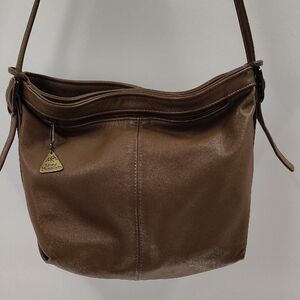 Stone Mountain Women's Brown Multi Sections Shoulder Crossbody Bag
